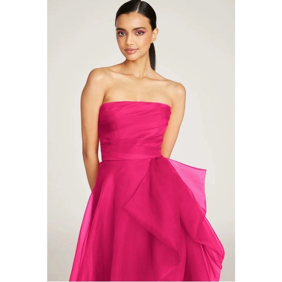 Teresa Ruffled Draped Strapless Evening Gown Sleeveless Size 10 NWT - Picture 3 of 12